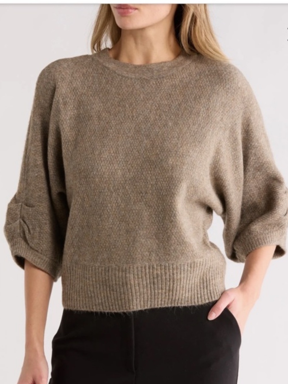 Democracy Gorgeous Taupe Crewneck Sweater